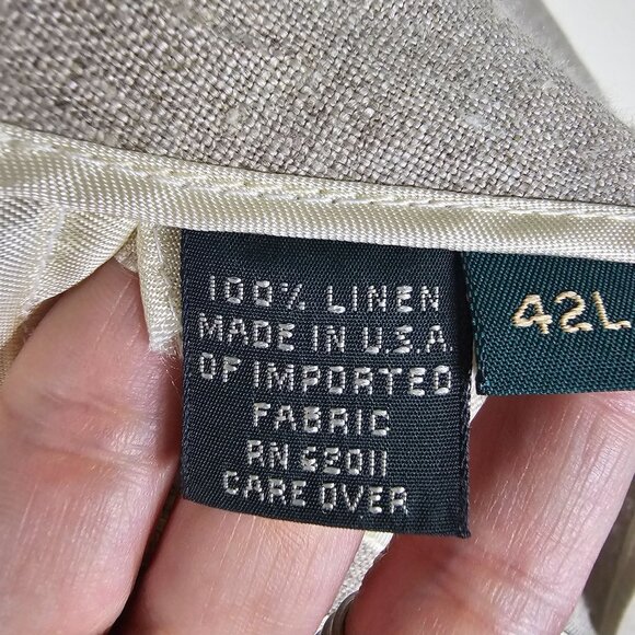 VTG J.Crew Oarsman Linen Blazer 42L Beige Neutral Classic Resort Summer Coastal - Picture 7 of 13